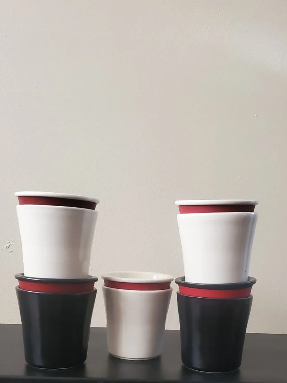 Vintage IKEA Ceramic Lidded Tea Mug Set/ Modernist Pottery/ Hot Beverage Cup